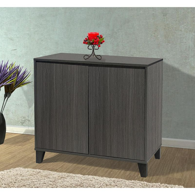 Kings Brand Furniture - 2 Door Cabinet Entryway Console Table with Storage Shelf, Oak Gray