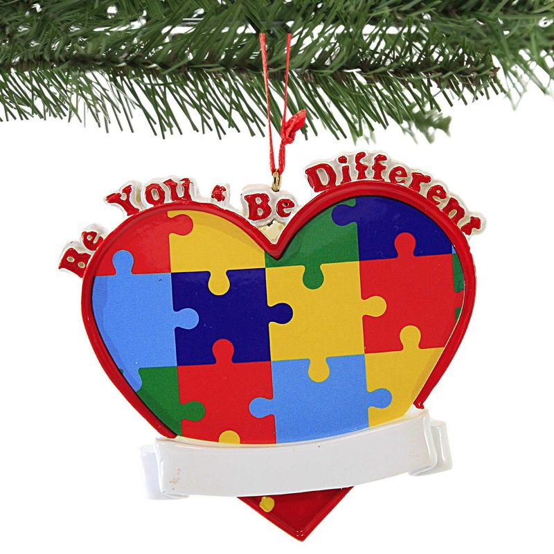 Kurt S. Adler 2.75 In Autism Awareness Ornament Be You Be Different Heart Tree Ornaments