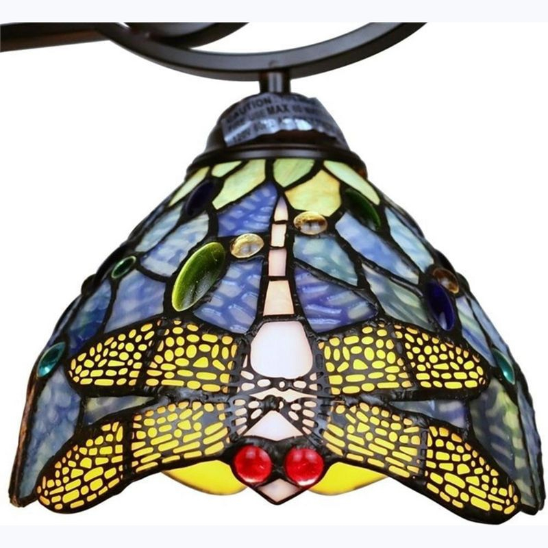 Chloe Lighting Sunniva Dragonfly Tiffany-Style 3 Light Chandelier 25 Inch Wide