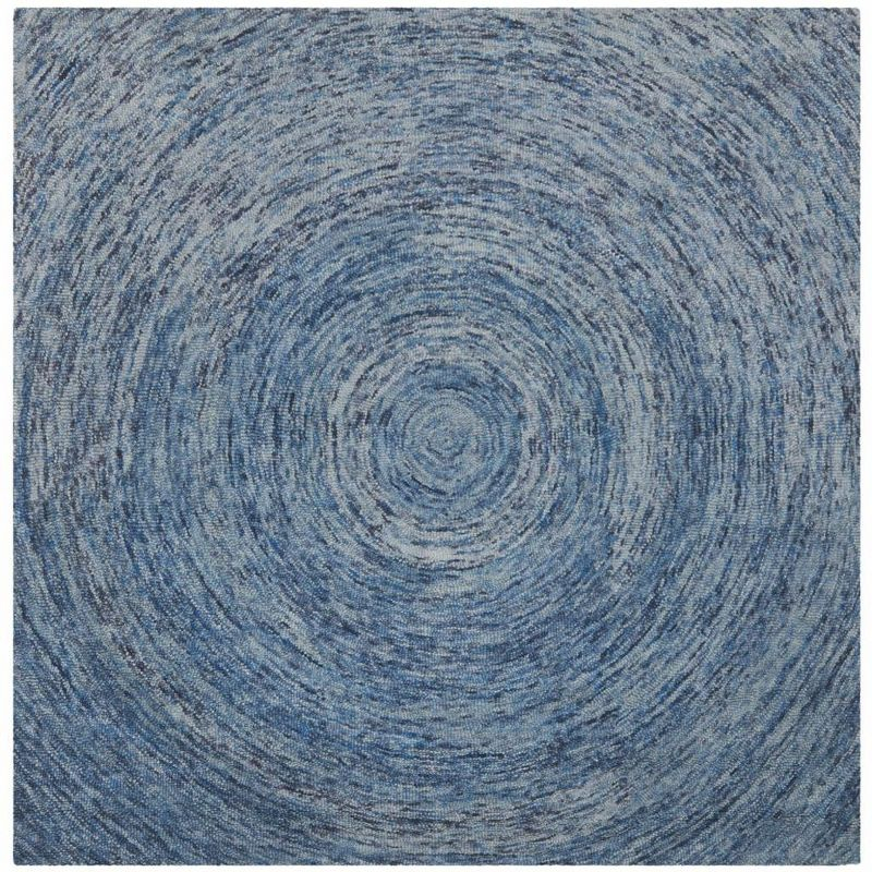 Ikat IKT633 Hand Tufted Area Rug - Dark Blue/Multi - 6'x6' - Safavieh.