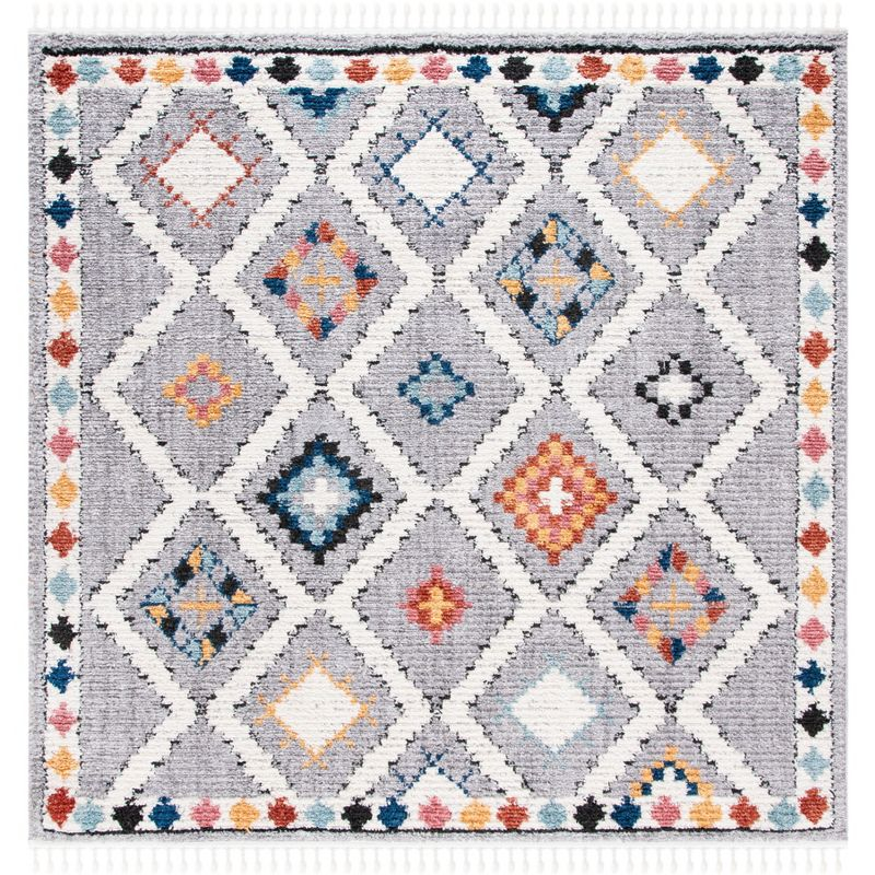 Morocco MRC965 Power Loomed Area Rug - Grey/Multi - 3'x3' - Safavieh.