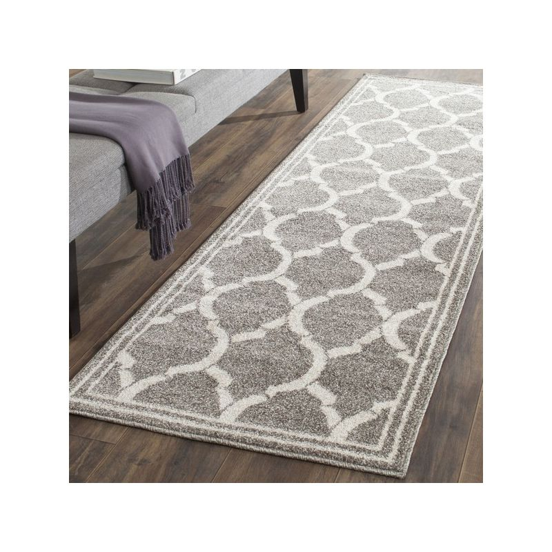 Amherst AMT415 Power Loomed Indoor Runner Rug - Dark Grey/Beige - 2'3"x9' - Safavieh