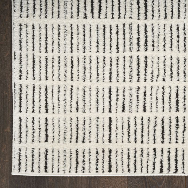 Nourison Cozy Modern Abstract Indoor Area Rug Ivory Black 7'10"x9'10"