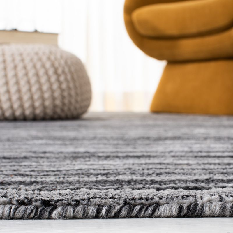 Elements ELM701 Hand Woven Area Rug - Black/Grey - 5'x8' - Safavieh.