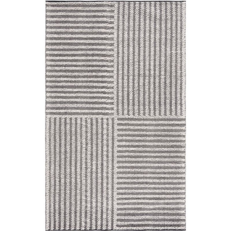 Natura NAT227 Hand Woven Indoor Area Rug - Ivory/Black - 5'x8' - Safavieh