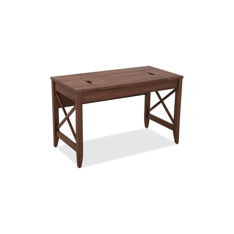 Alera Sit-to-Stand Table Desk, 47.25" x 23.63" x 29.5" to 43.75", Modern Walnut