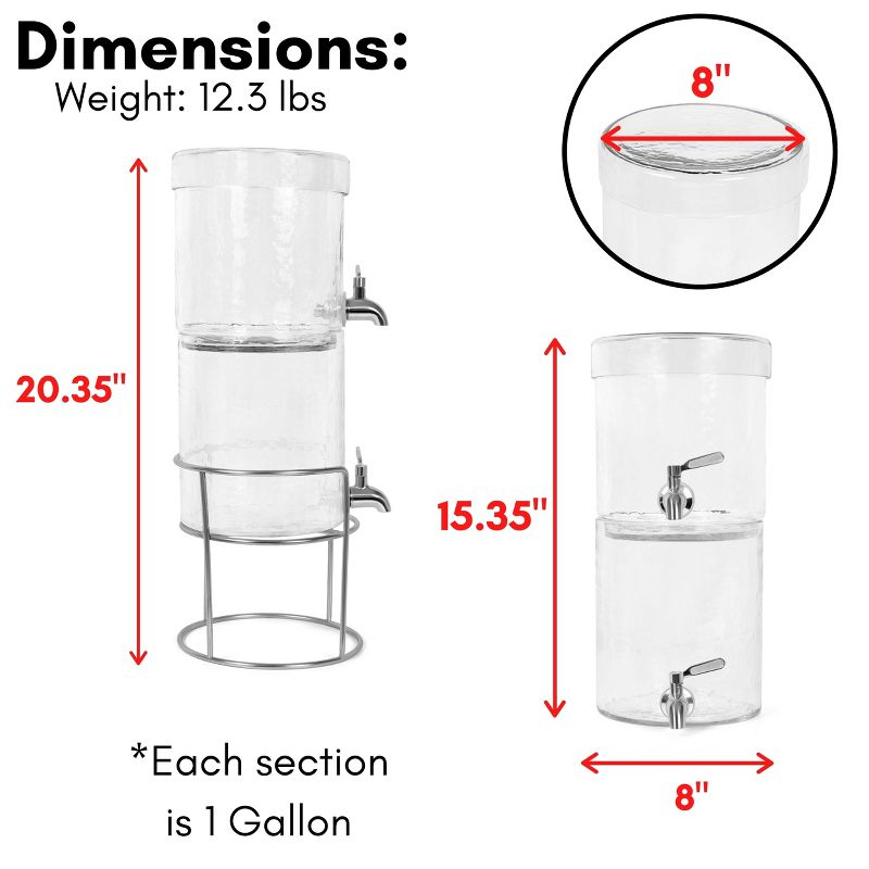 BirdRock Home 2 Gallon Stacking Beverage Dispenser with Stand and Lid - Stainless Steel