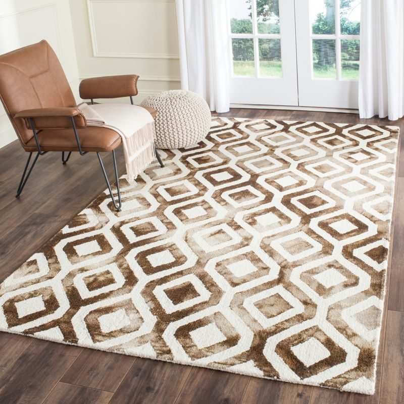Dip Dye DDY679 Hand Tufted Indoor Accent Rug - Ivory/Chocolate - 3'x5' - Safavieh