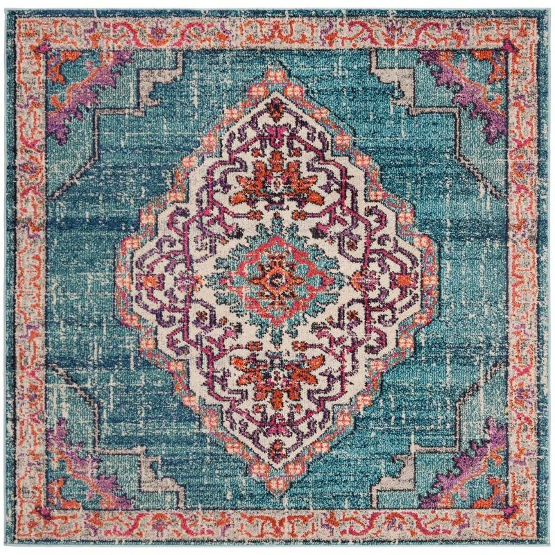 Monaco MNC254 Power Loomed Indoor Area Rug - Blue/Multi - 5'x5' - Safavieh.