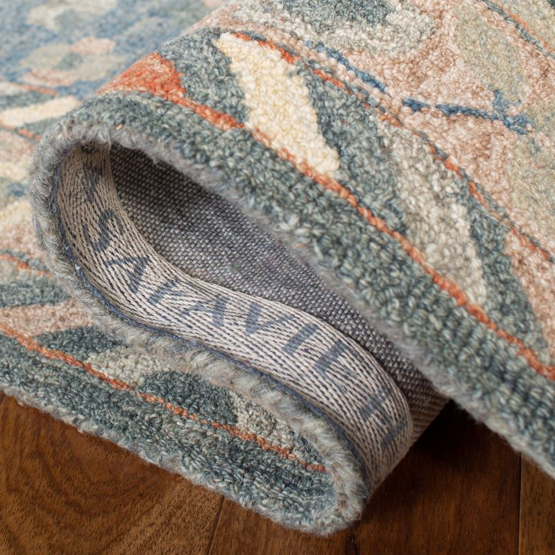 Aspen APN123 Hand Tufted Runner Rug - Blue/Rust - 2'3"x15' - Safavieh.