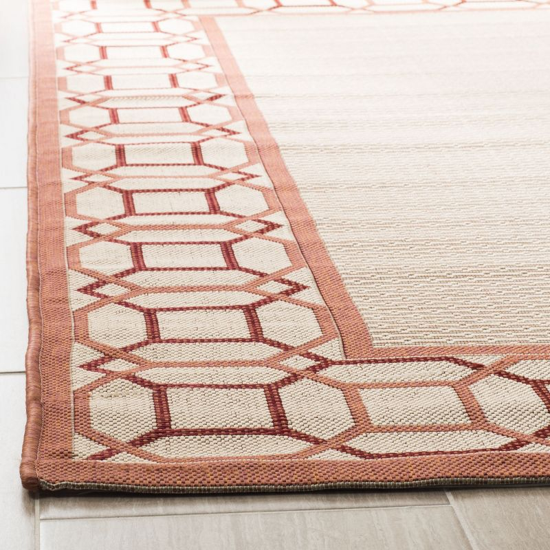 Martha Stewart Facet Border - MSR4266 - Indoor Power Loomed Area Rugs - Cinnamon Stick - 4'x5'7"