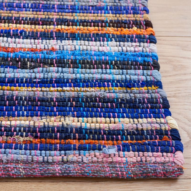 Rag Runner Rug RAR240 Hand Woven Runner Rug - Blue/Multi - 2'3"x10' - Safavieh.