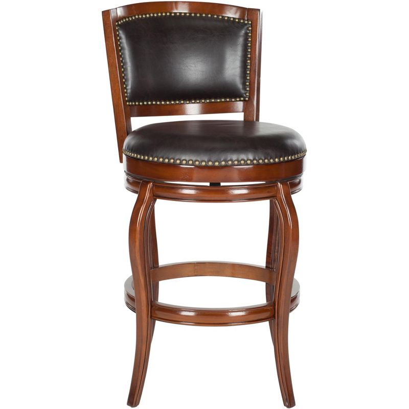 Pasquale Swivel Bar Stool - FOX7011 - Walnut/Brown - Safavieh Couture