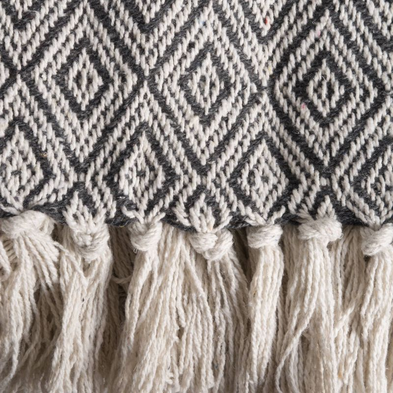 50"x60" Fields of Diamond Throw Blanket Dark Gray - Design Imports: Hypoallergenic, Machine Washable