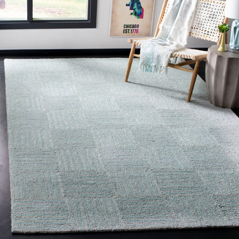 Abstract ABT602 Handmade Indoor Area Rug - Blue/Grey - 5'x8' - Safavieh