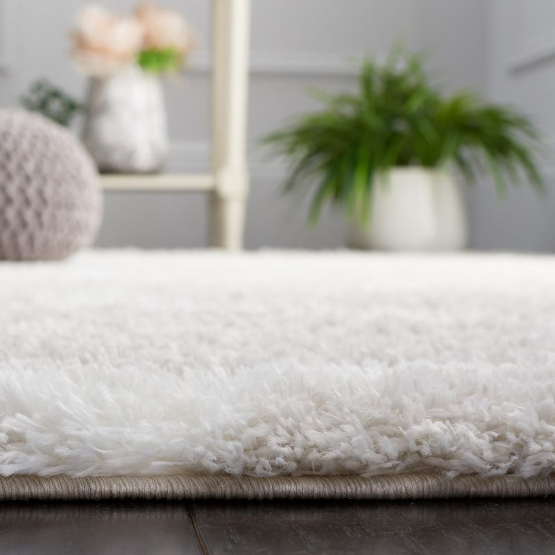 Tahoe Shag THO677 Power Loomed Indoor Runner Rug - Silver/White - 2'x9' - Safavieh
