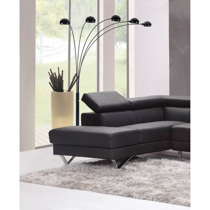 84" 5 Arm Arch Floor Lamp Black - Ore International: Modern Design, UL Listed
