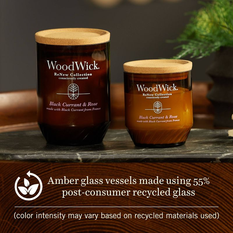 WoodWick ReNew Recycled Glass Black Currant and Rose  Candle 13oz