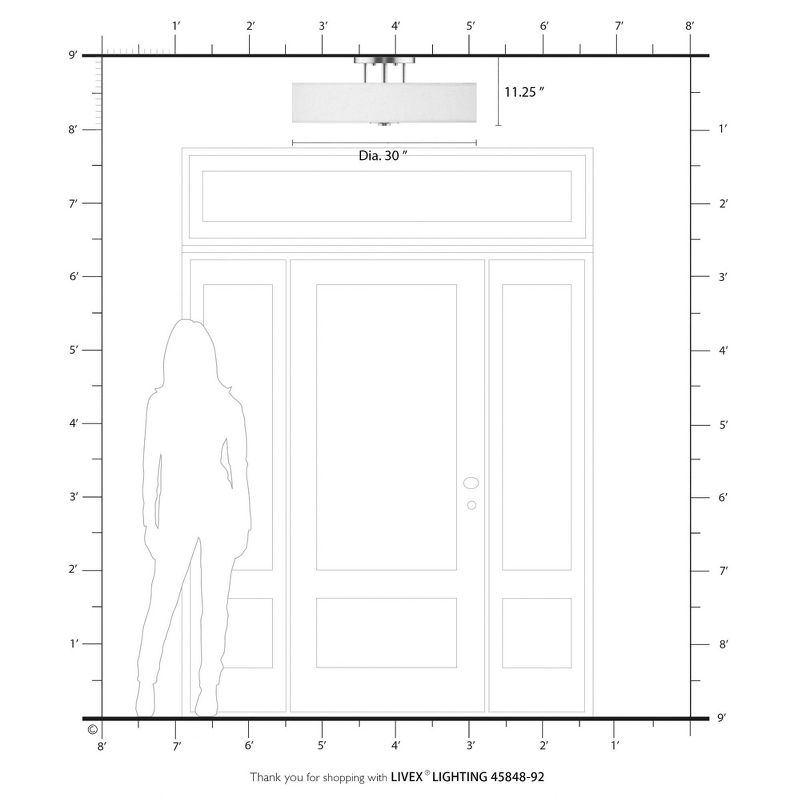 Livex Lighting Meridian 6 - Light Semi-Flush Mount in  English Bronze