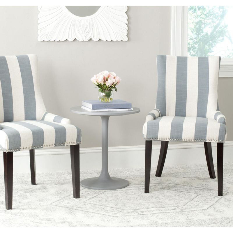 Lester 19" H Dining Chair With Nail Head Trim (Set of 2) - MCR4709 - Grey/White - Safavieh Couture