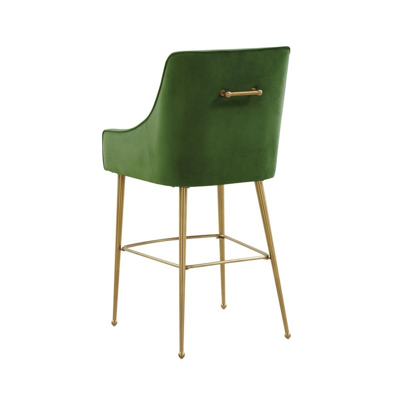 TOV Furniture Beatrix Velvet Stool Green Counter Height