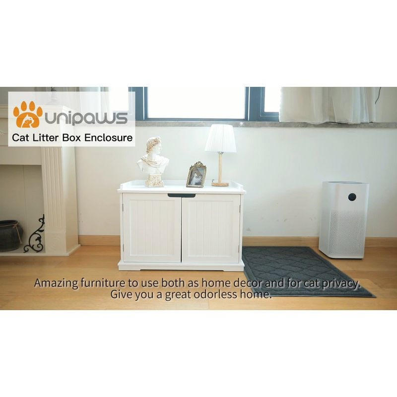 unipaws Designer Cat Litter Box Enclosure - Espresso