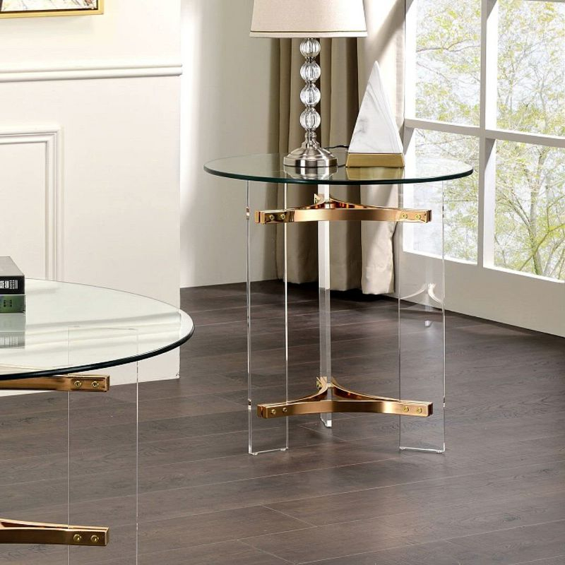 23" Sosi Accent Table Gold Finish - Acme Furniture