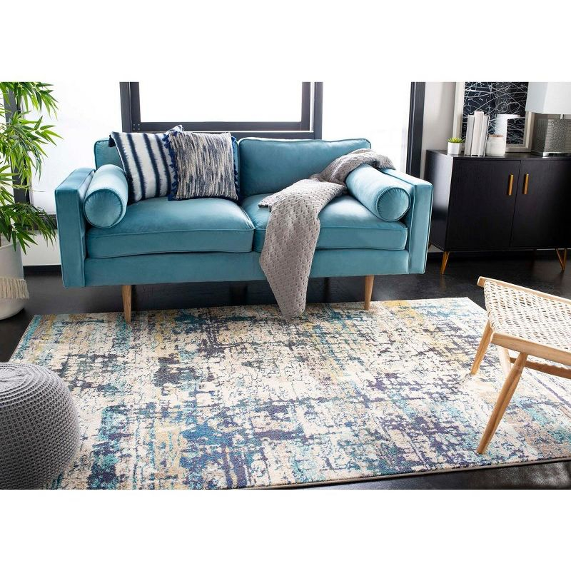 Madison MAD469 Power Loomed Indoor Area Rug - Cream/Blue - 5'3"x7'6" - Safavieh