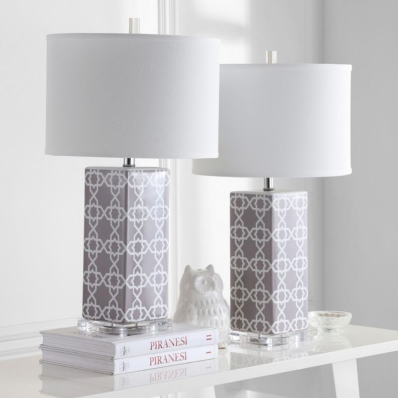 Quatrefoil Table Lamp (Set of 2) - 27 Inch Height - LIT4133 - Grey - Safavieh