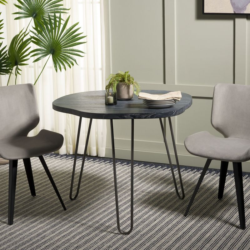 Mindy Dining Table - DTB6500B - Black/White Wash Distress - Safavieh