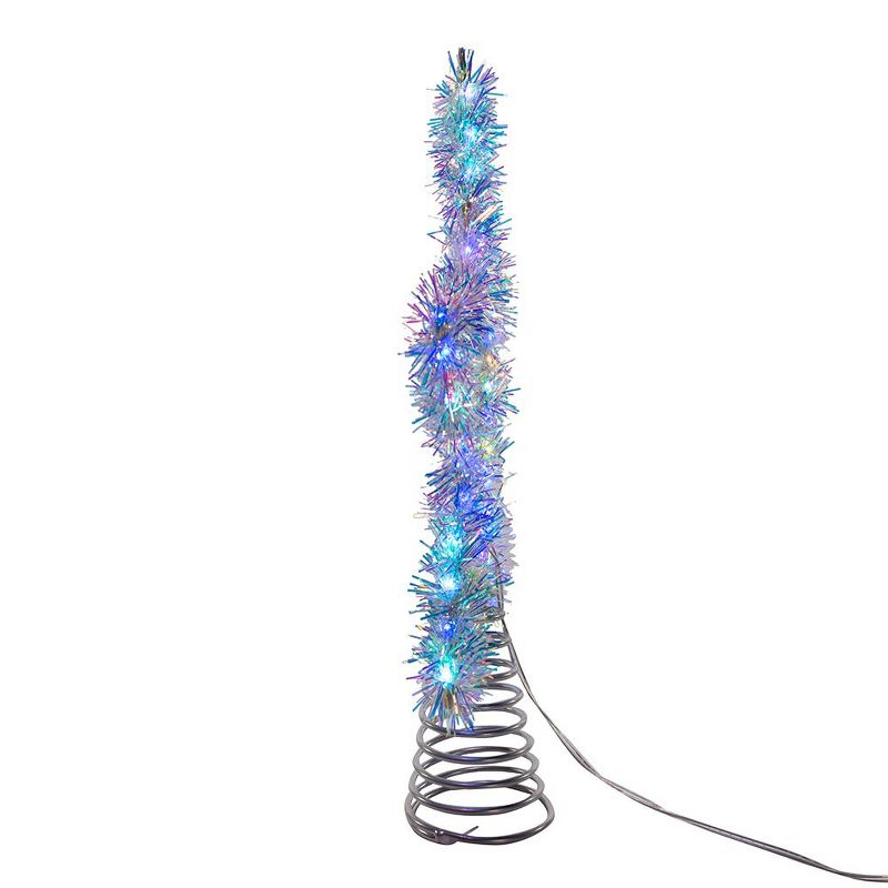 Kurt Adler 12.2 Inch Tinsel Star Tree Topper with RGB LED Lights