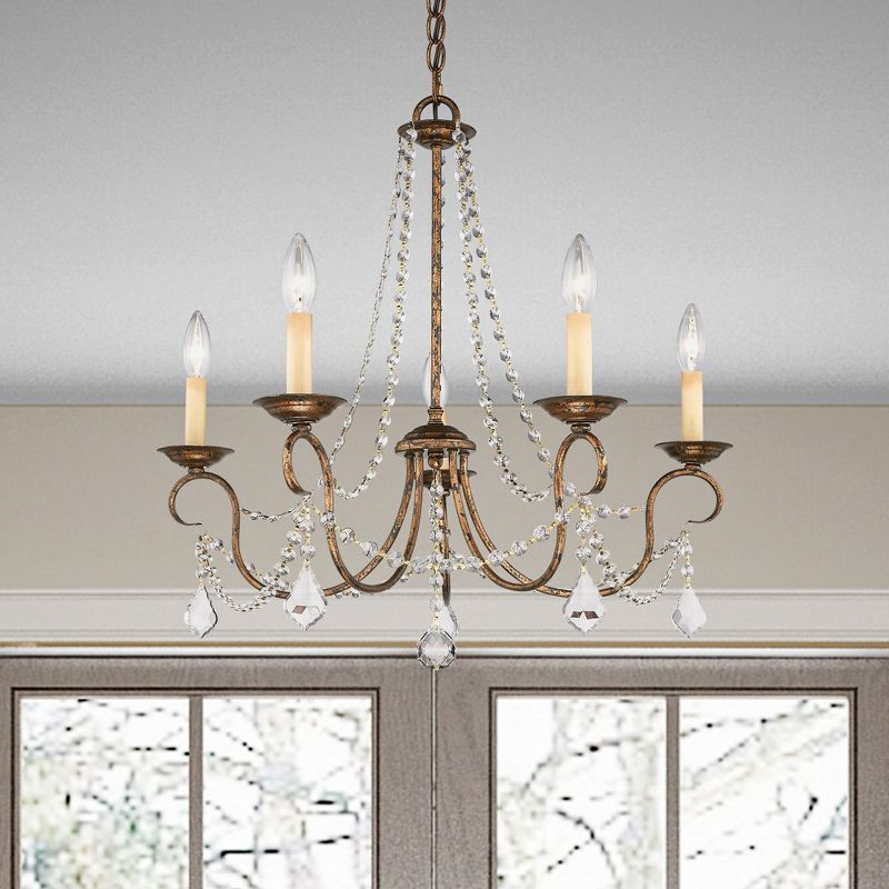 Livex Lighting Pennington 5 - Light Chandelier in  Antique Silver Leaf