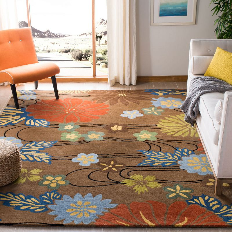 Soho SOH738 Hand Tufted Indoor Area Rug - Brown/Multi - 7'6"x9'6" - Safavieh.
