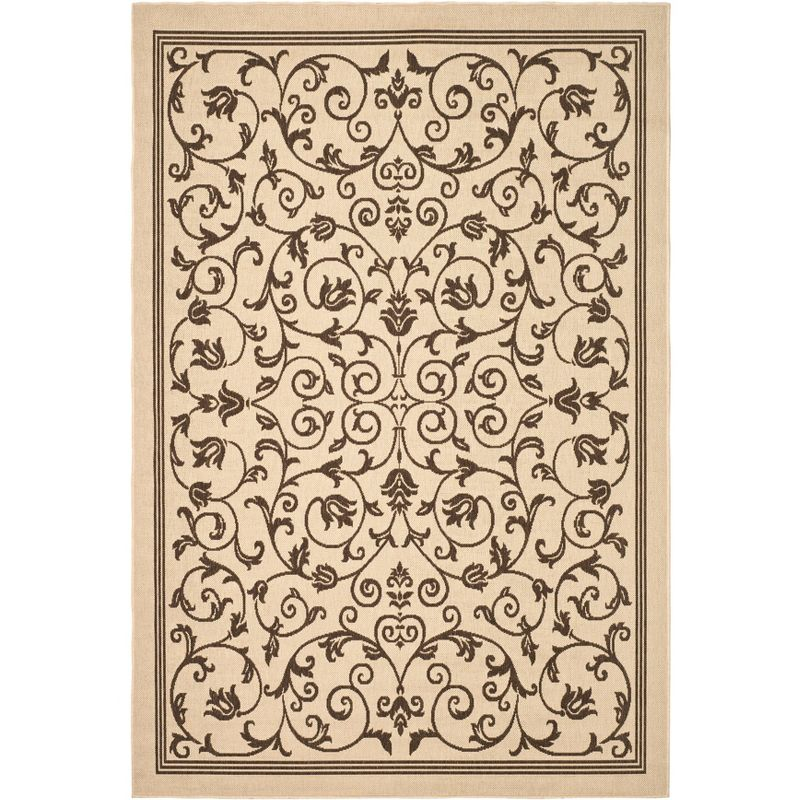 Courtyard CY2098 Power Loomed Indoor and Outdoor Area Rug - Natural/Brown - 9'x12' - Safavieh