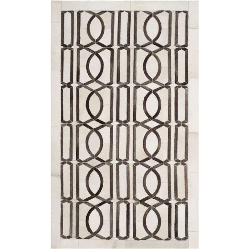 Studio Leather STL662 Hand Woven Area Rug - Ivory/Grey - 4'x6' - Safavieh.