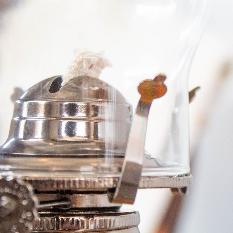 Lehman's Rayo Chamber Oil Lamp, Portable with Finger Hold, Glass Font and Chimney, 12 in Tall