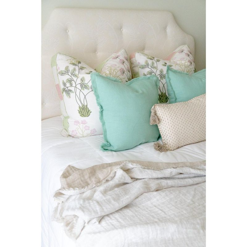 Mint Green Soft Linen Euro Pillow 26x26 26x26 Pillow Cover Only