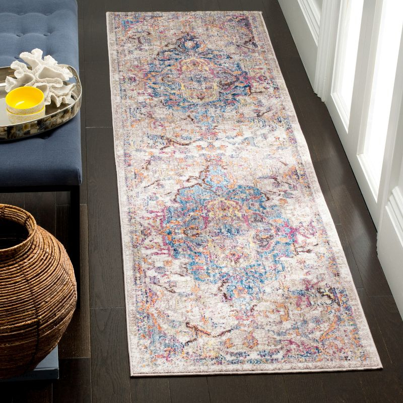 Bristol BTL350 Power Loomed Runner Rug - Blue/Light Grey - 2'3"x8' - Safavieh.