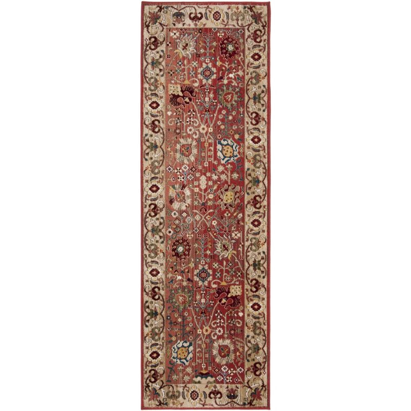 Kashan KSN303 Power Loomed Runner Rug - Red/Beige - 2'6"x6' - Safavieh