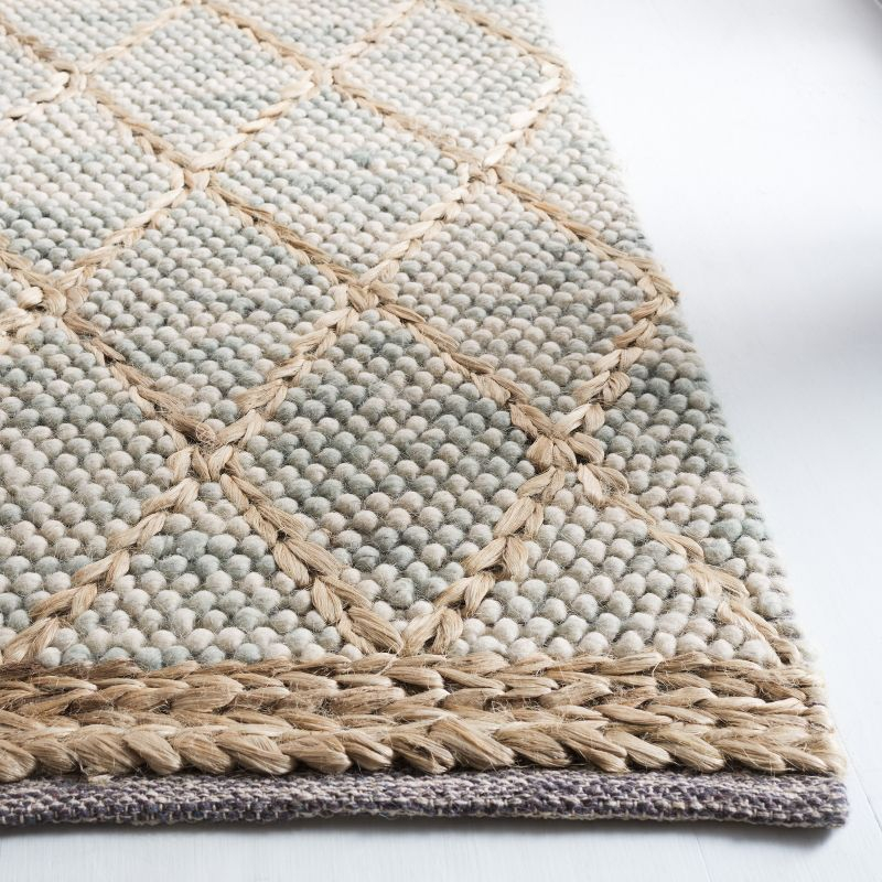 Natura NAT223 Hand Woven Indoor Area Rug - Teal/Natural - 8'x10' - Safavieh