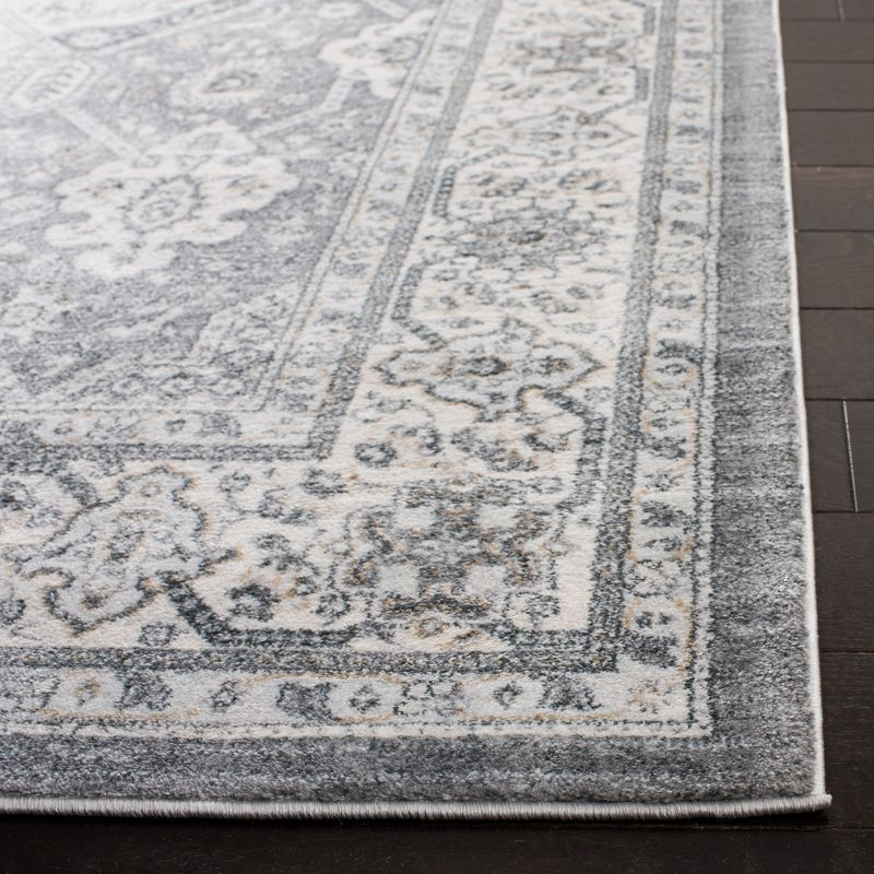 Isabella ISA916 Power Loomed Area Rug - Grey/Cream - 4'x4' - Safavieh.