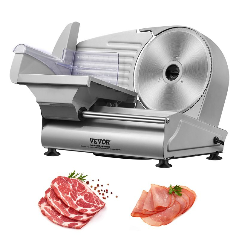 VEVOR Meat Slicer, 7.5 inch Electric Deli Food Slicer, 180W Meat Cutter with a Premium SUS420 Blade, 0-0.6 inch Adjustable Thickness, Slicer Machine