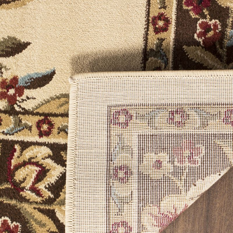 Lyndhurst LNH557 Power Loomed Area Rug - Ivory/Brown - 5'3"x7'6" - Safavieh