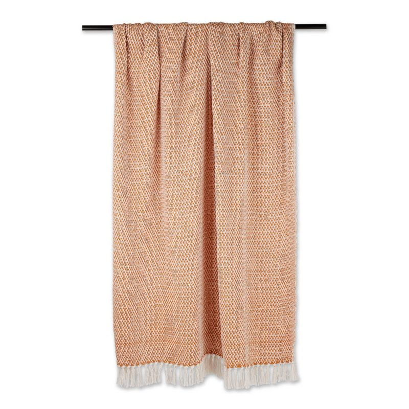 50"x60" Woven Throw Blanket Pumpkin Spice - Design Imports: Lightweight, Machine Washable