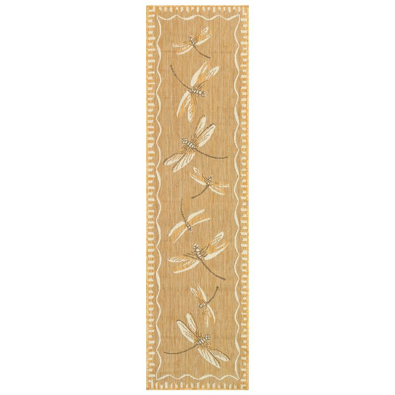 Liora Manne Carmel Dragonfly Indoor/Outdoor Rug Sand 1'11" x 7'6"