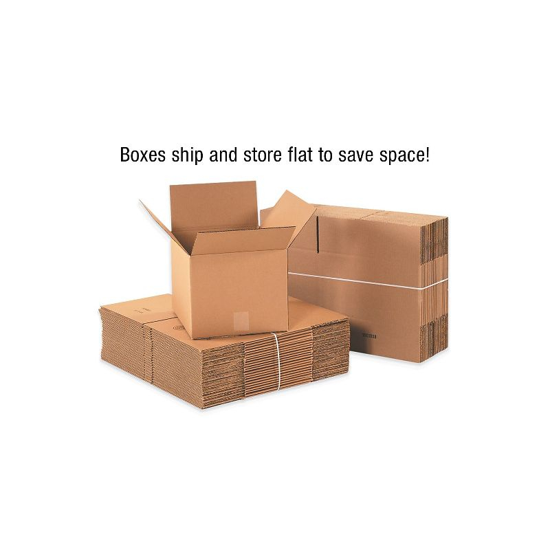 Box Partners Flat Corrugated Boxes 15" x 12" x 5" Kraft 25/Bundle 15125