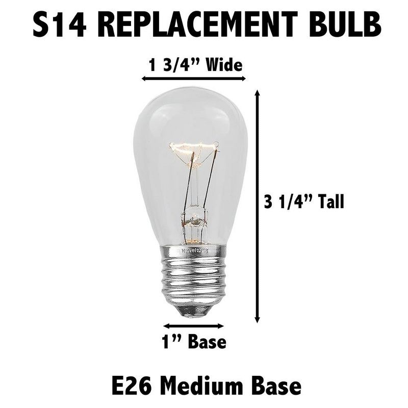 Novelty Lights Blue S14 Edison Hanging Outdoor String Light Replacement Bulbs E26 medium Base 11 Watt