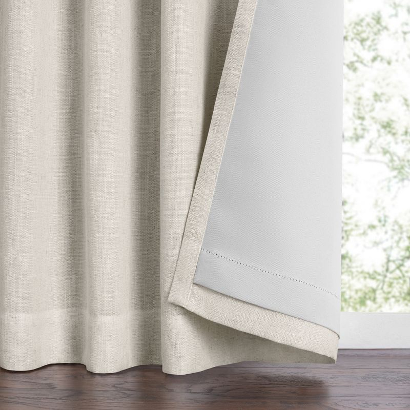 Harrow Solid Texture Room Darkening Single Window Curtain Panel - 52" x 84" - Natural - Elrene Home Fashions