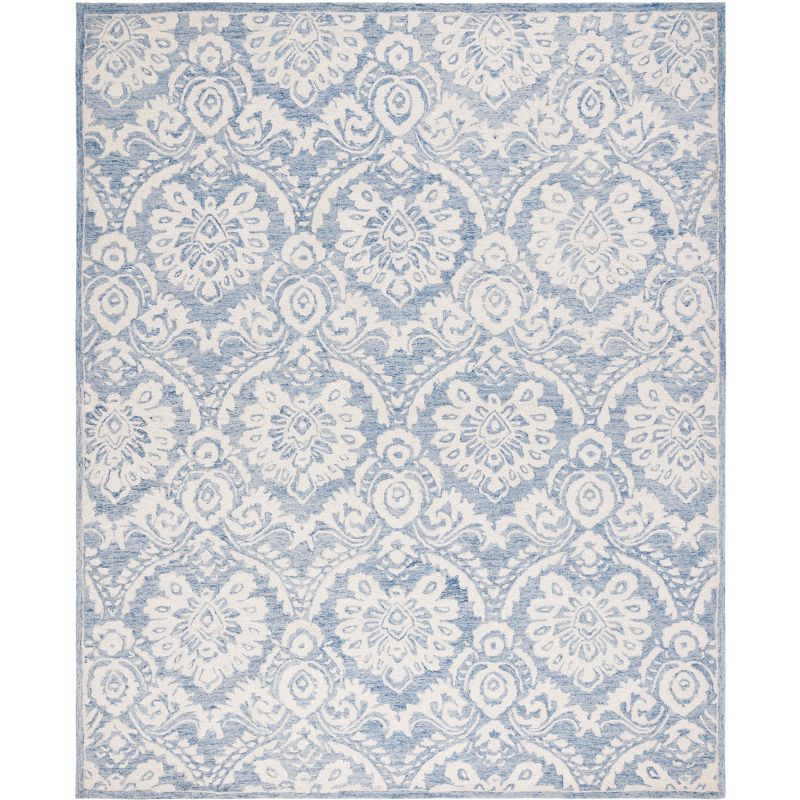 Blossom BLM106 Hand Tufted Indoor Area Rug - Blue/Ivory - 6'x9' - Safavieh