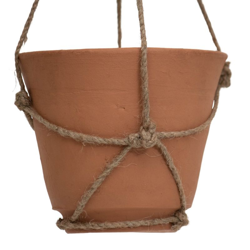 Hanging Terracotta Terracotta & Jute Planter - Foreside Home & Garden